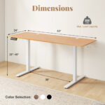 Adjustable Electric Standing Desk with Memory Settings and Hooks 33 Adjustable Electric Standing Desk with Memory Settings and Hooks