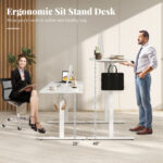 Adjustable Electric Standing Desk with Memory Settings and Hooks 42 Adjustable Electric Standing Desk with Memory Settings and Hooks