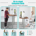 Adjustable Electric Standing Desk with Memory and Spacious Tabletop