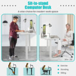 Adjustable Electric Standing Desk with Memory and Spacious Tabletop