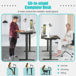 Adjustable Electric Standing Desk with Memory and Spacious Tabletop