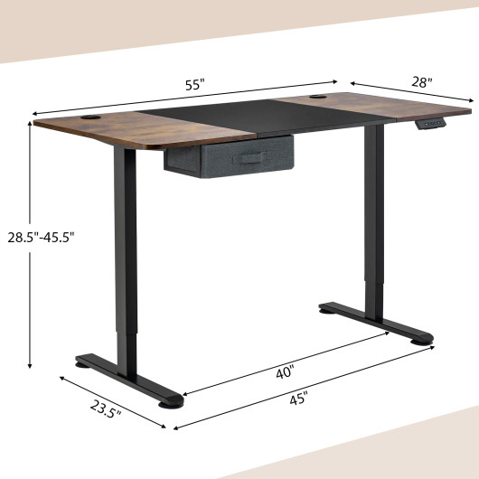 Adjustable Electric Standing Desk with USB Port and Drawer 11 Adjustable Electric Standing Desk with USB Port and Drawer - Image 11