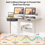 Adjustable Electric Standing Desk with USB Port and Drawer 56 Adjustable Electric Standing Desk with USB Port and Drawer