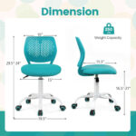 Adjustable Ergonomic Kids Desk Chair with Wheels and Mesh Back