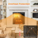 Adjustable Flame Electric Fireplace Insert with Heater and Remote Control