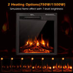 Adjustable Flame Electric Fireplace Insert with Heater and Remote Control