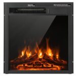 Adjustable Flame Electric Fireplace Insert with Heater and Remote Control