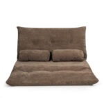 Adjustable Foldable Sleeper Sofa with Pillows and Metal Frame