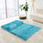Adjustable Foldable Sleeper Sofa with Pillows and Metal Frame