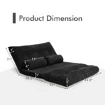 Adjustable Foldable Sleeper Sofa with Pillows and Metal Frame