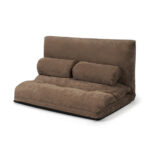 Adjustable Foldable Sleeper Sofa with Pillows and Metal Frame