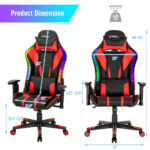 Adjustable RGB Gaming Chair with LED Lights and Ergonomic Design