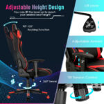 Adjustable RGB Gaming Chair with LED Lights and Ergonomic Design