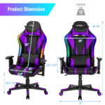 Adjustable RGB Gaming Chair with LED Lights and Ergonomic Design