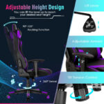 Adjustable RGB Gaming Chair with LED Lights and Ergonomic Design