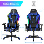 Adjustable RGB Gaming Chair with LED Lights and Ergonomic Design