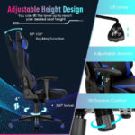Adjustable RGB Gaming Chair with LED Lights and Ergonomic Design