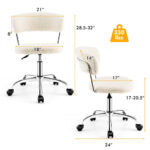 Adjustable Sherpa Swivel Office Chair with Rolling Casters
