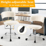 Adjustable Sherpa Swivel Office Chair with Rolling Casters