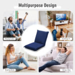 Adjustable Six-Position Folding Floor Chair with Cushion Comfort
