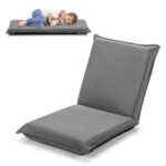 Adjustable Six-Position Folding Floor Chair with Cushion Comfort