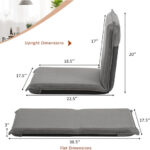 Adjustable Six-Position Folding Floor Chair with Cushion Comfort