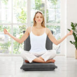 Adjustable Six-Position Folding Floor Chair with Cushion Comfort
