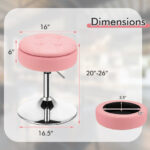 Adjustable Swivel Vanity Stool with Storage and Removable Tray