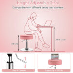 Adjustable Swivel Vanity Stool with Storage and Removable Tray