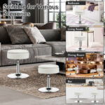 Adjustable Swivel Vanity Stool with Storage and Removable Tray