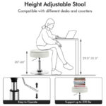 Adjustable Swivel Vanity Stool with Storage and Removable Tray