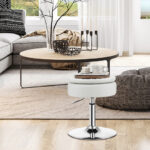 Adjustable Swivel Vanity Stool with Storage and Removable Tray