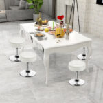 Adjustable Swivel Vanity Stool with Storage and Removable Tray