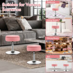 Adjustable Swivel Vanity Stool with Storage and Removable Tray