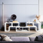 Adjustable TV Stand with Shelves for TVs Up to 65 Inches (3-Piece) 41 Adjustable TV Stand with Shelves for TVs Up to 65 Inches (3-Piece)