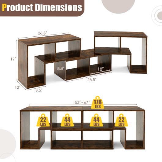 Adjustable TV Stand with Shelves for TVs Up to 65 Inches (3-Piece) 18 Adjustable TV Stand with Shelves for TVs Up to 65 Inches (3-Piece) - Image 18