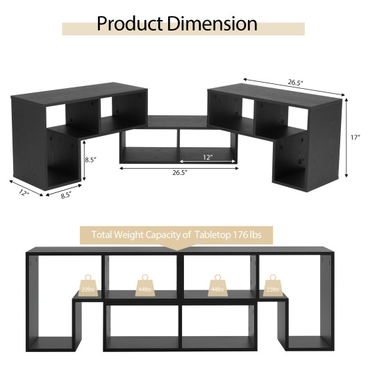 Adjustable TV Stand with Shelves for TVs Up to 65 Inches (3-Piece) 26 Adjustable TV Stand with Shelves for TVs Up to 65 Inches (3-Piece) - Image 26