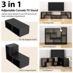Adjustable TV Stand with Shelves for TVs Up to 65 Inches (3-Piece) 56 Adjustable TV Stand with Shelves for TVs Up to 65 Inches (3-Piece)