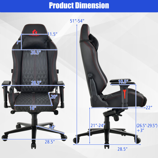 Ergonomic Adjustable Gaming Chair with 4D Armrests and Lumbar Support - Image 4