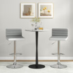 Ergonomic Adjustable Barstools with PU Leather and Footrest (Set of 2)
