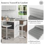 Ergonomic Adjustable Barstools with PU Leather and Footrest (Set of 2)