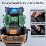 Big and Tall Reclining Office Chair with Footrest and Lumbar