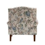 Adolf Bird Print Linen Armchair with Solid Wood Legs