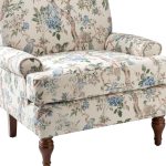 Adolf Bird Print Linen Armchair with Solid Wood Legs