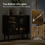 Adolf Black Modern Farmhouse Accent Cabinet with LED Lights