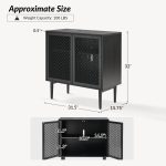 Adolf Black Modern Farmhouse Accent Cabinet with LED Lights