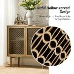 Adolf Walnut Modern Farmhouse LED Accent Cabinet