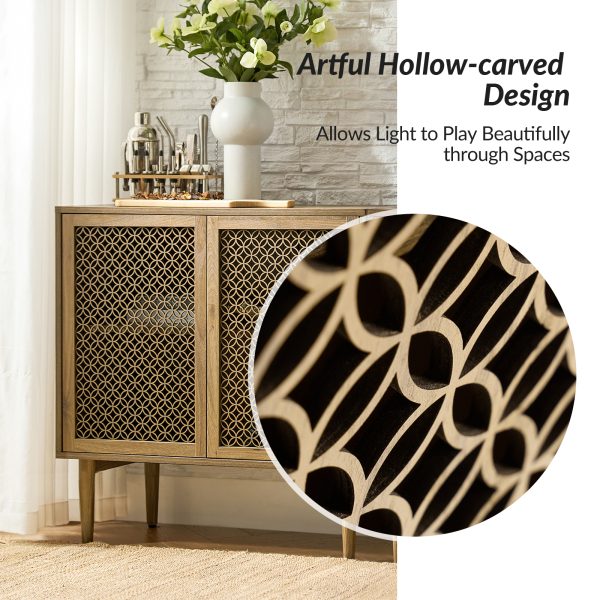 Adolf Walnut Modern Farmhouse LED Accent Cabinet 3
