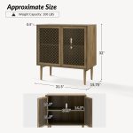 Adolf Walnut Modern Farmhouse LED Accent Cabinet