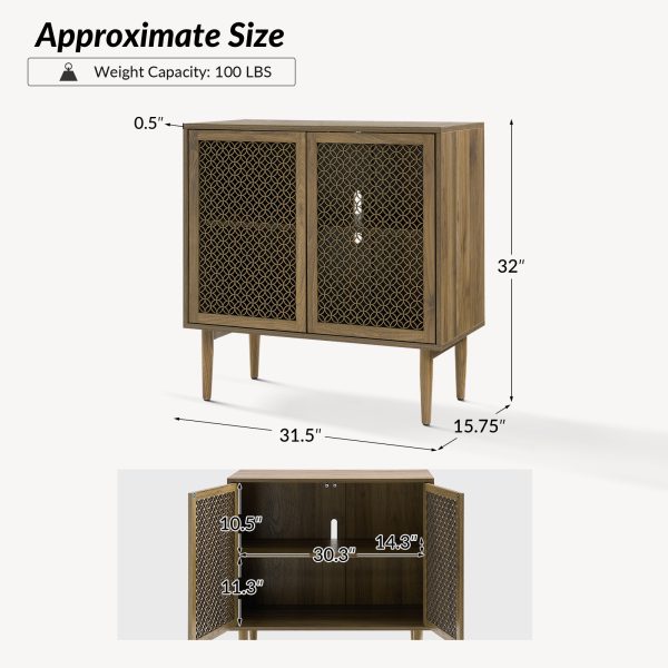 Adolf Walnut Modern Farmhouse LED Accent Cabinet 4